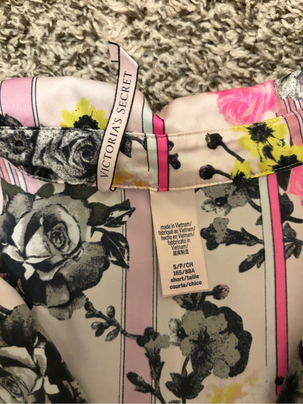 Victoria's Secret Pink Floral Stripe Pajama Set - Picture 3 of 5
